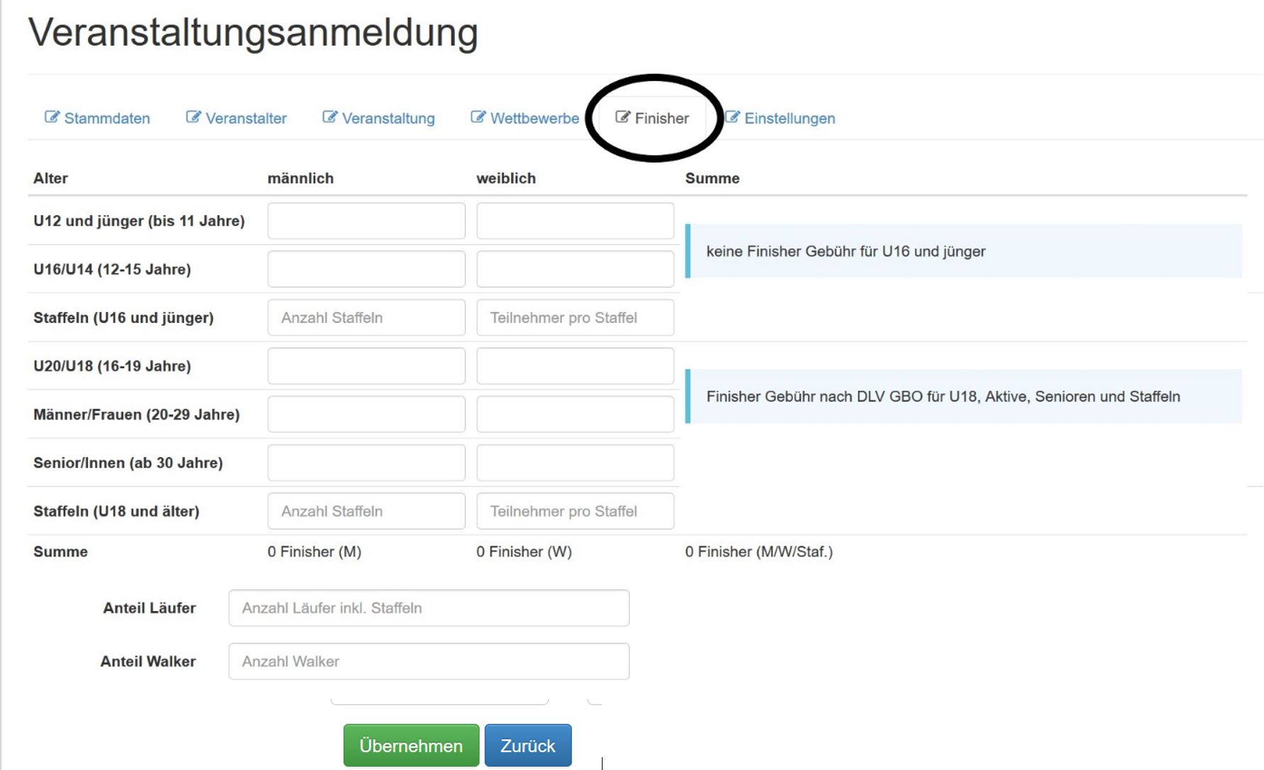 Finishermeldung